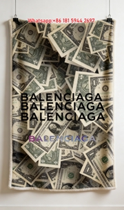 Balenciaga Dollar Bill Flannel Sofa Throw Blanket Luxury Brand Cover BA011